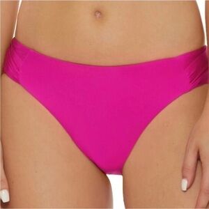 Trina Turk Monaco Hot Pink Shirred Hipster Bikini Bottom 6 NWT